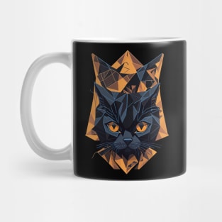 Geometric Halloween Black Cat Mug